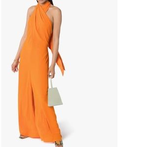 STAUD Sycamore Wrap Gauze Wide-Leg Jumpsuit